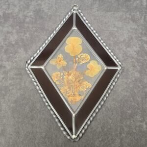 Lasting Impressions Pressed Dried Flowers Stained Glass Handcrafted Suncatcher